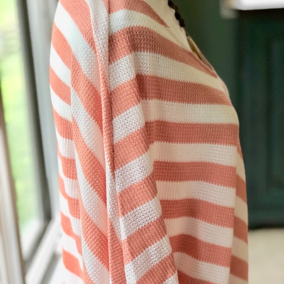 🆕 ❗️LAST ONE❗️SB GLAM PEACH AND WHITE STRIPE TOP - Picture 4 of 6